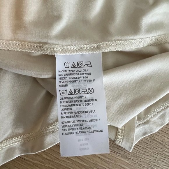 LOGO Lori Goldstein Knit Tank Size XS Exaggerated Asymmetric Hem Coconut A305434 - Picture 7 of 12